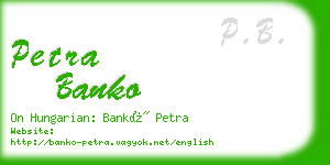 petra banko business card